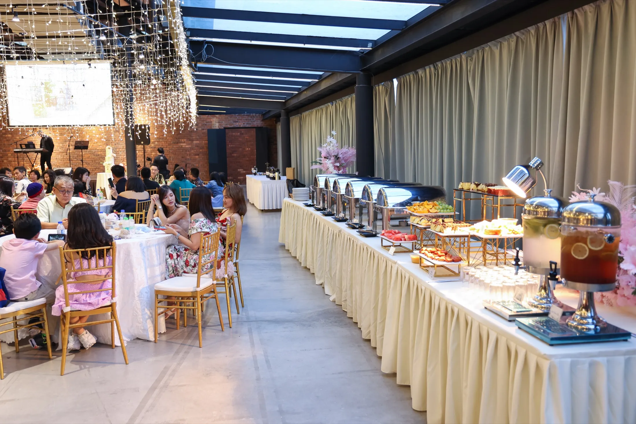 Wedding celebration dining setup