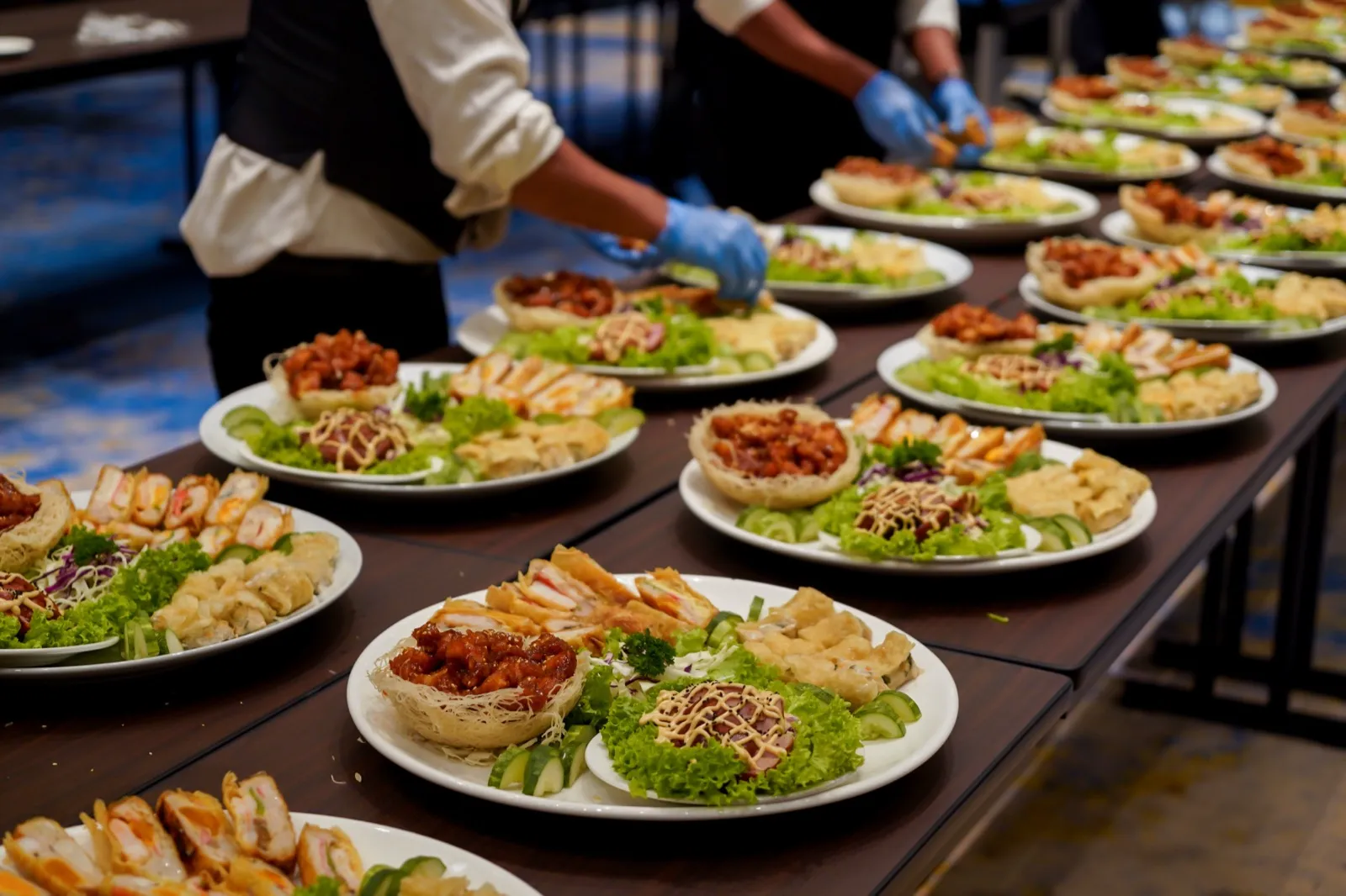 Package A banquet course spread