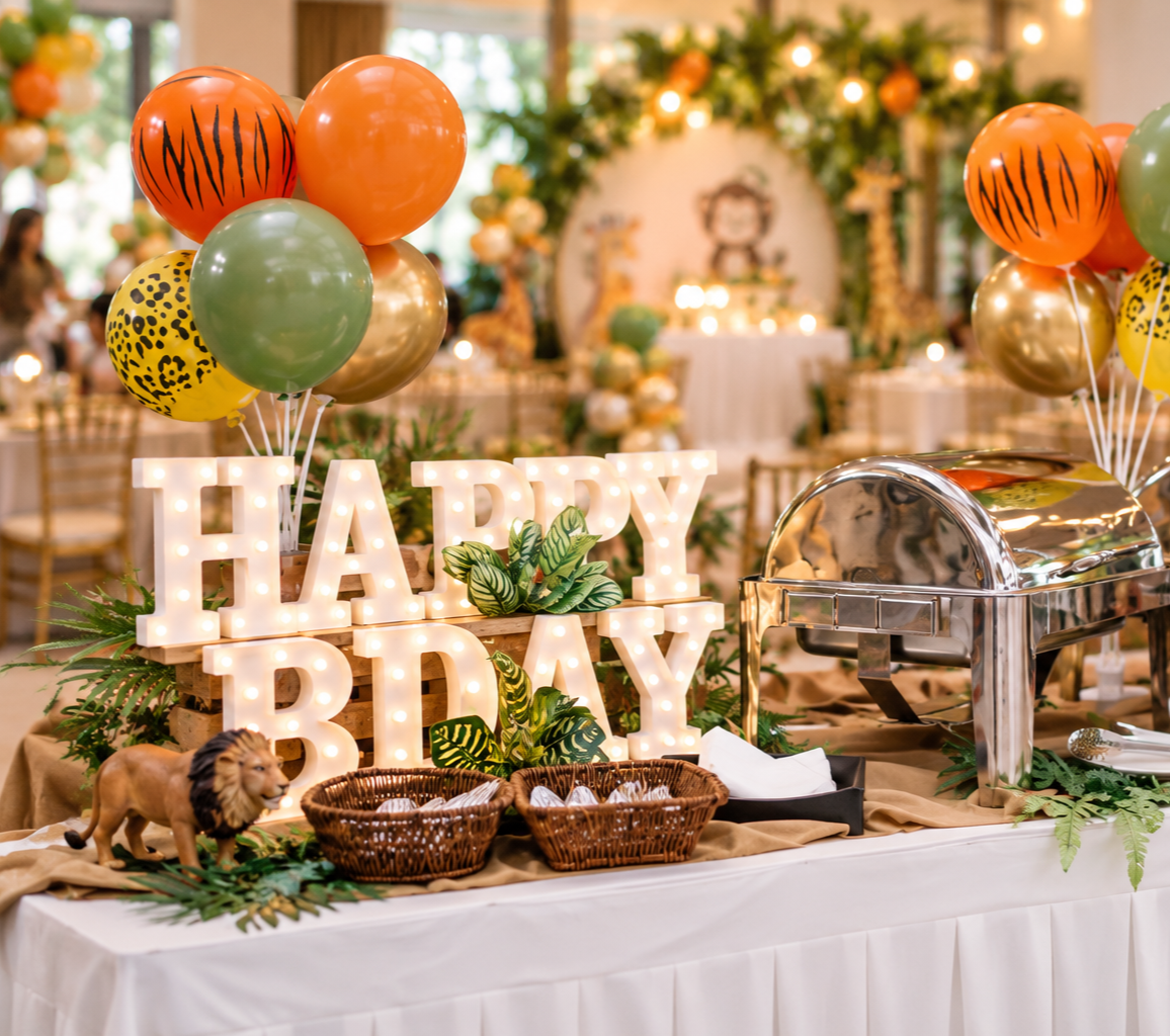 safari theme kids buffet decorations