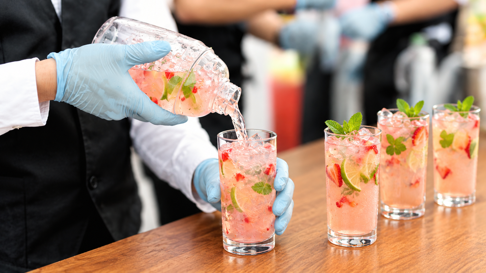mocktail bar live at outdoor event
