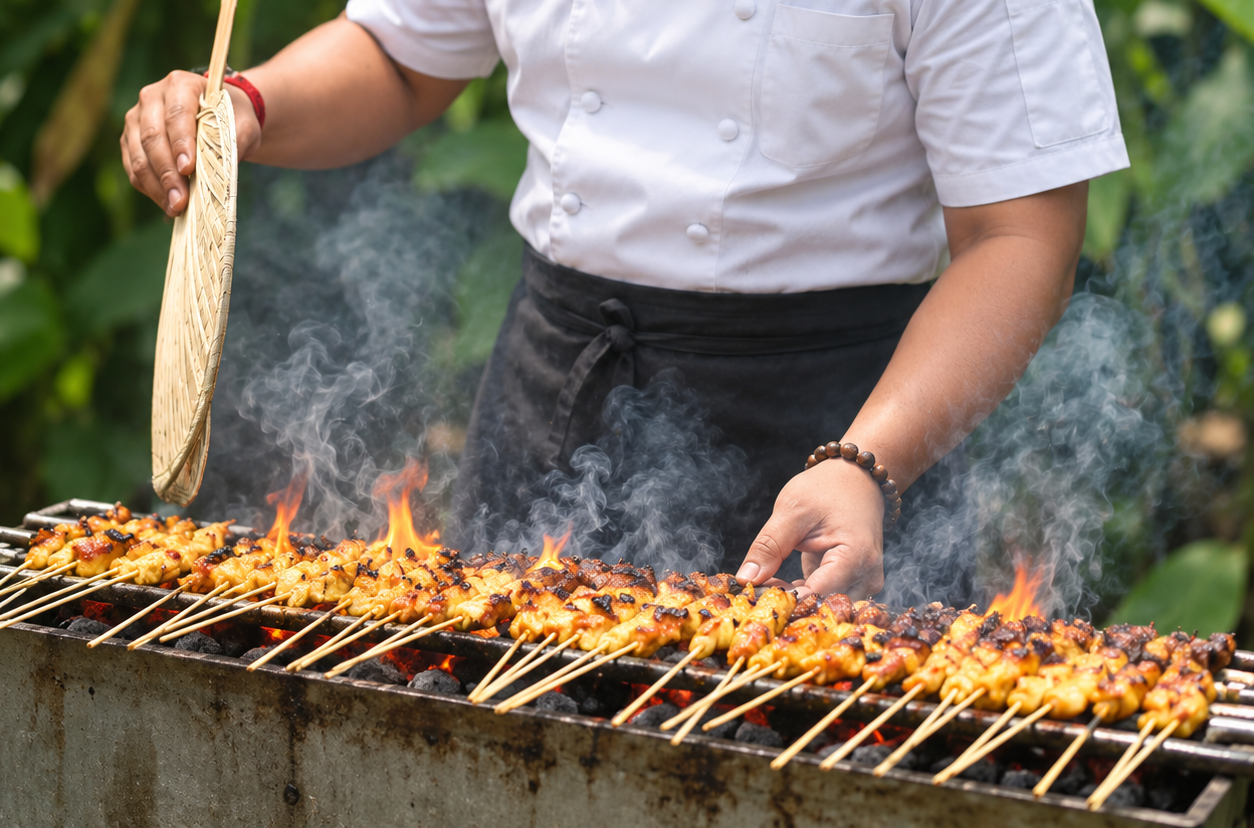 live satay station