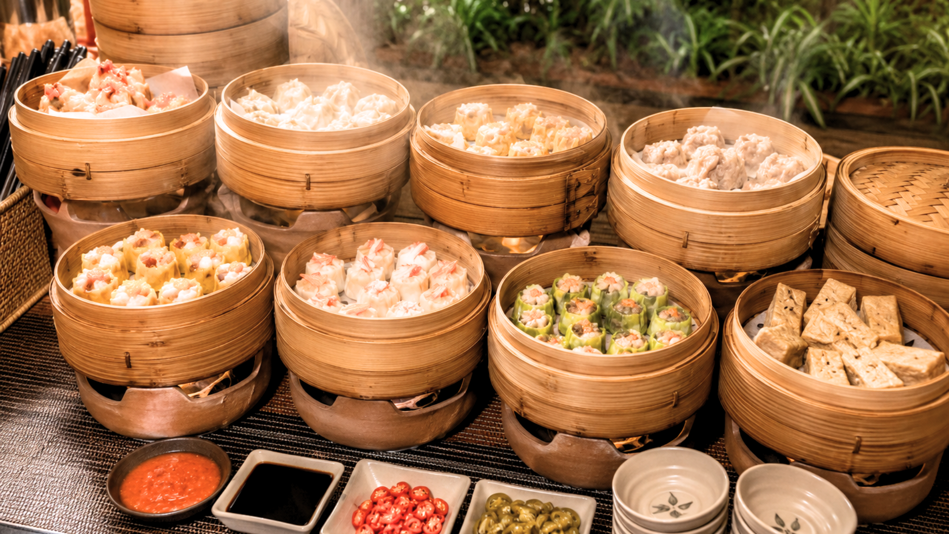 live steam dim sum station