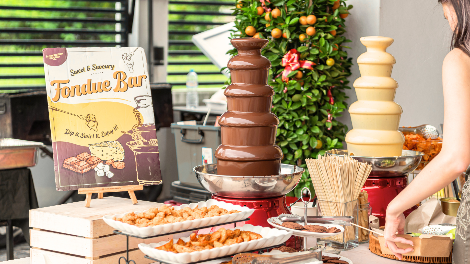 chocolate & cheese, sweet & savoury stations, suitable for kids birthday party