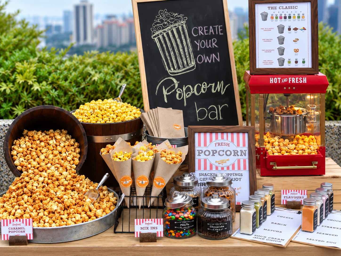 pop corn bar stations suitable for kids event