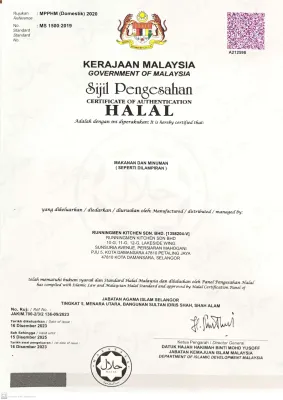 RunningMen Catering JAKIM halal certificate