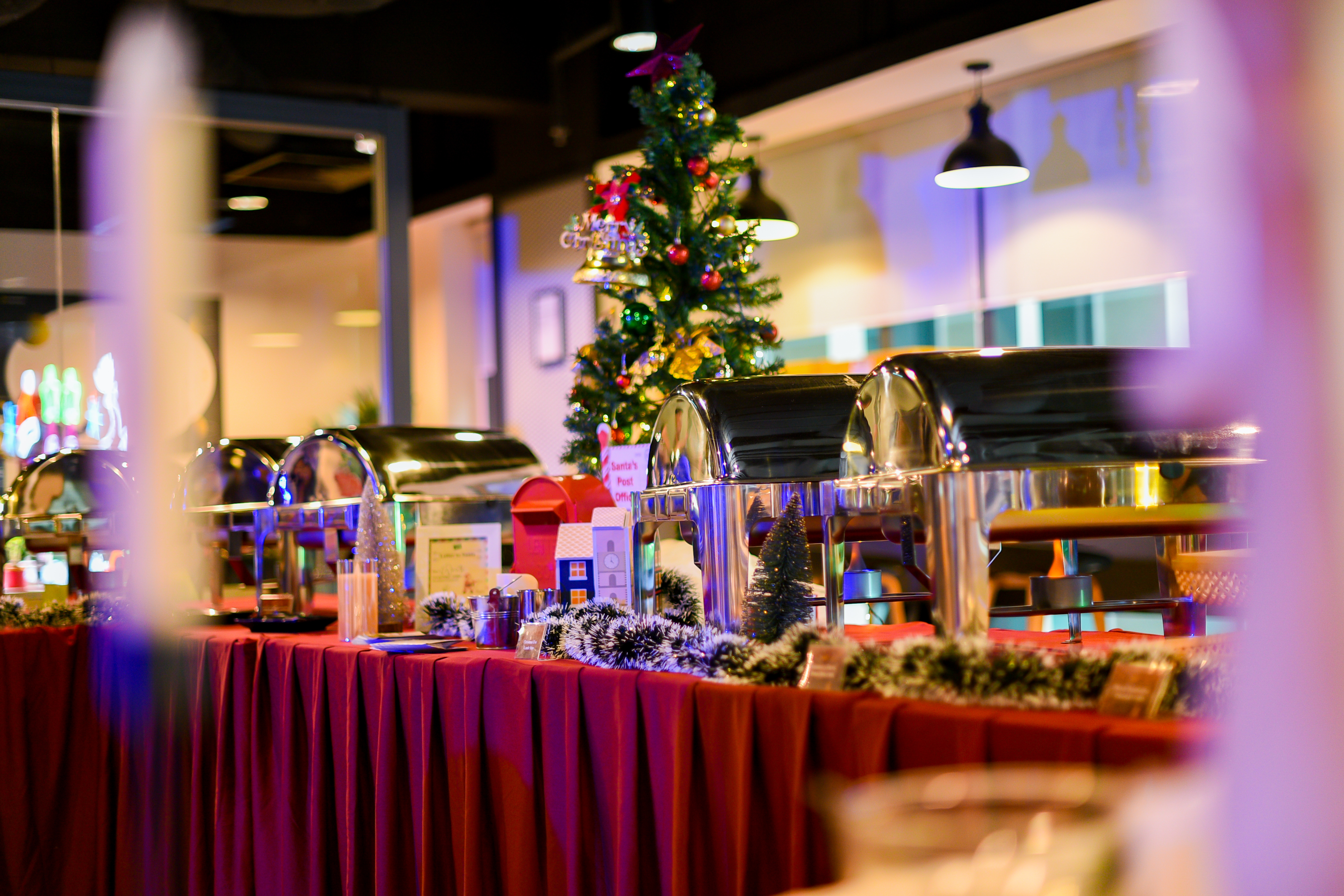 christmas catering with christmas decorations